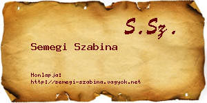 Semegi Szabina névjegykártya